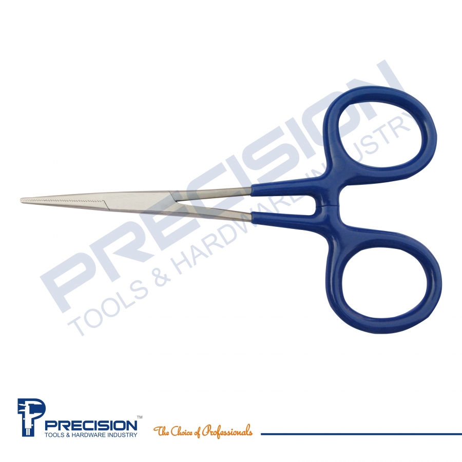 Carbon Steel haemostatic forceps straight with plastic coated handles - 35PH5