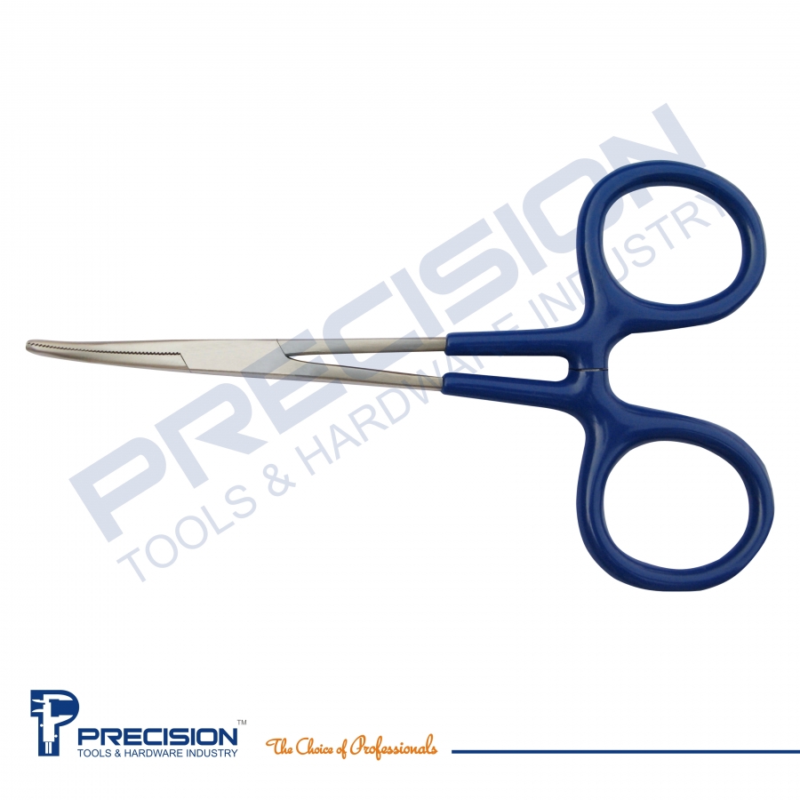 Carbon Steel haemostatic forceps straight with plastic coated handles - 40PH5